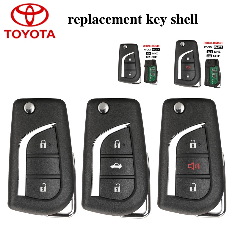 ฝาครอบกุญแจรถ Updating Flip เหมาะสําหรับ Toyota REVO/Altis/Yaris/Vios/Camry/RAV4/C-HR/Corolla/Prius/Prado/Innova/GR SPORT/Fortuner/Rocoo/Fortuner เปลี่ยนกุญแจแบบพลิก
