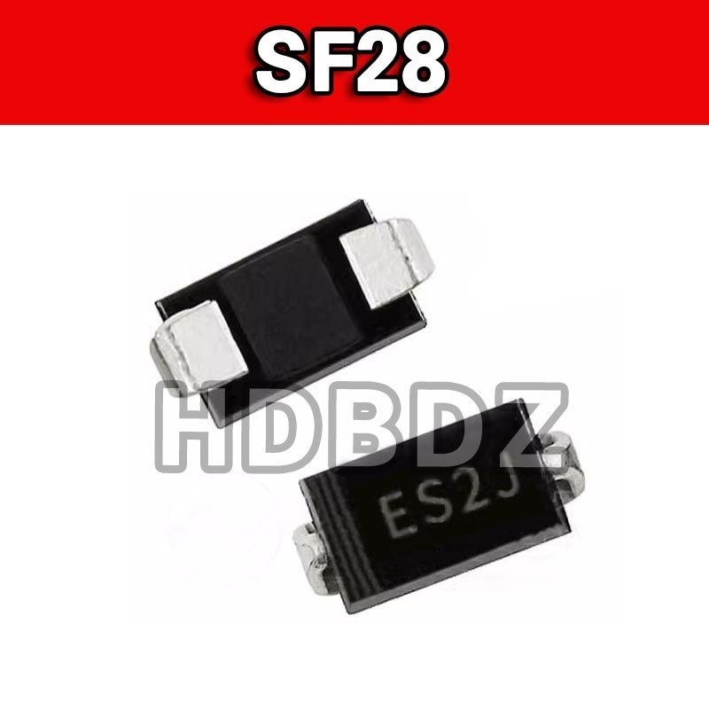 50-100pcs SF28 ES2J SMA DO-214AC 2A 600V ไดโอดการกู้คืนที่รวดเร็วเป็นพิเศษ SMD