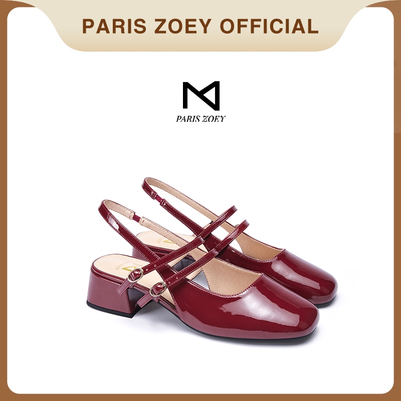 Paris Zoey Mary Jane รองเท้า รองเท้าส้นสูงผู้หญิงสีแดง รองเท้าเมรี่เจน สีแดง