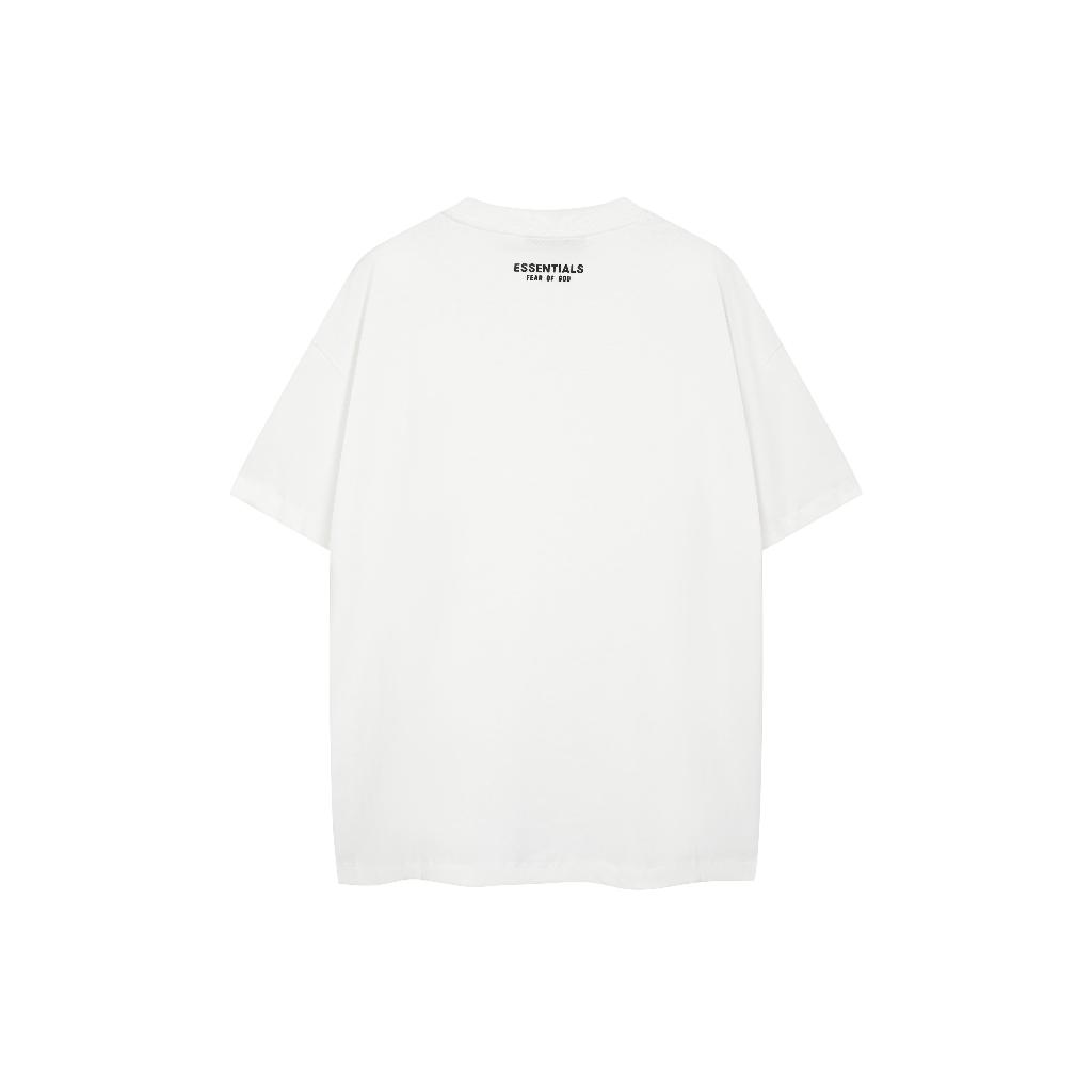 Fear OF GOD Double Line ESSENTIALS 2024 ฤดูร้อนใหม่คอลเลกชันคลาสสิกโลโก้ขนาดเล็ก Simple Letter พิมพ์เสื้อยืดแขนสั้นด้านหลัง - รูปที่ 3