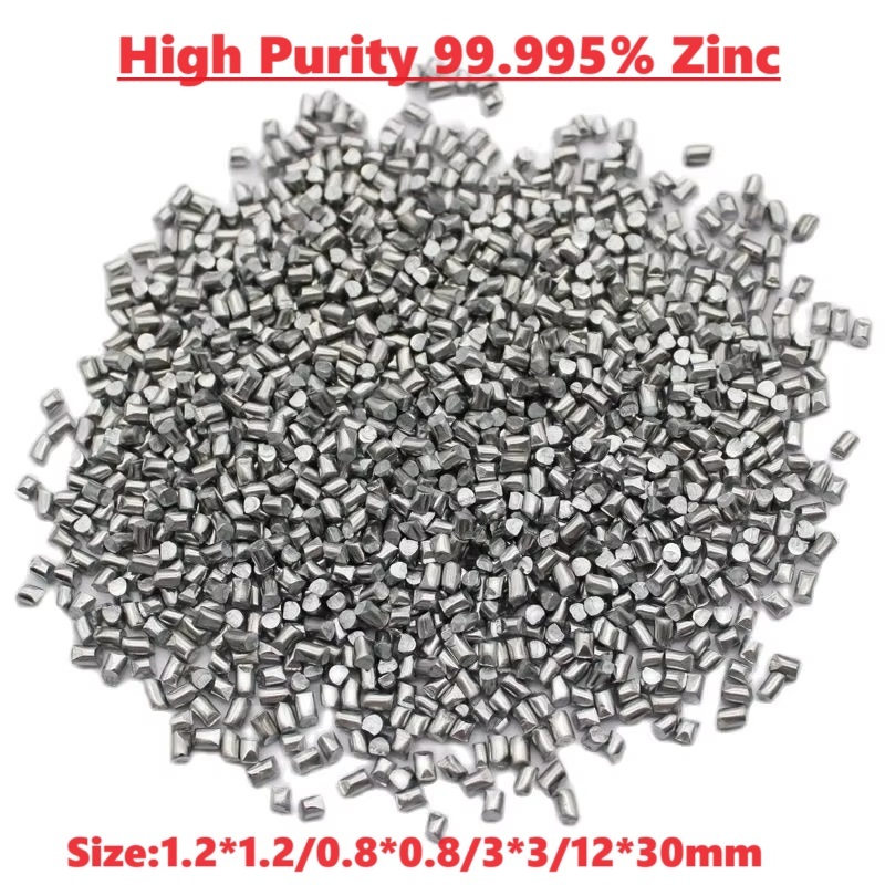 100g ความบริสุทธิ์สูง 99.995% สังกะสี Zn โลหะบริสุทธิ์เม็ดเม็ดเม็ดบล็อกอนุภาค 12*30 /3*3 / 1.2*1.2 /0.8*0.8 มม.