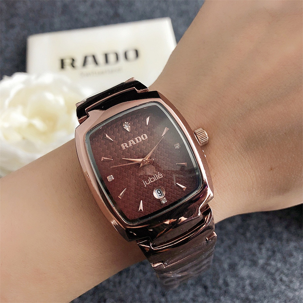 Rado Top นาฬิกาผู้หญิงธุรกิจแฟชั่นลําลองสแตนเลสนาฬิกาผู้หญิงนาฬิกา