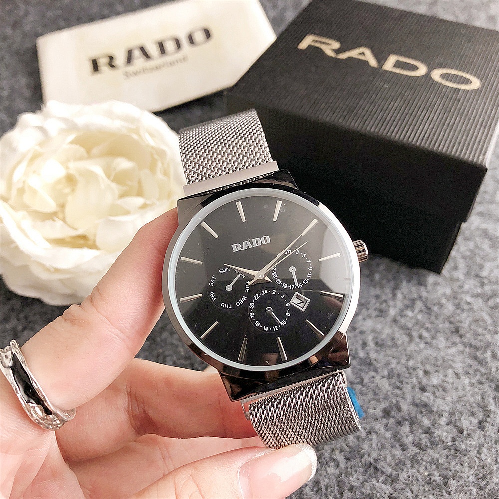 Rado Top นาฬิกาผู้หญิงธุรกิจแฟชั่นลําลองสแตนเลสนาฬิกาผู้หญิงนาฬิกา