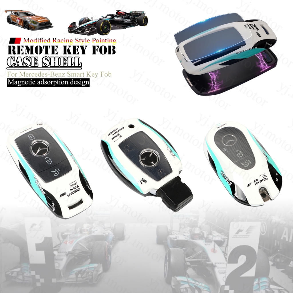 สําหรับ Mercedes-Benz CES class Remote Key Fob ฝาครอบ C260 E300 GLA GLE กรณี Sheel Racing สไตล์แม่เหล็ก 360 กรณีป้องกัน