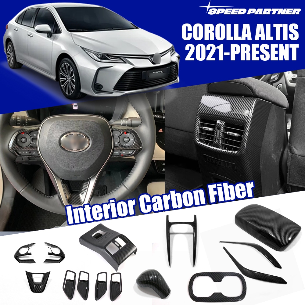 Toyota Corolla Altis คาร์บอนไฟเบอร์ ชุดแต่งพวงมาลัย ครอบแผงเกียร์ ครอบช่องแอร์หลัง อุปกรณ์ตกแต่งภายใน Corolla Altis(2020-ปัจจุบัน)