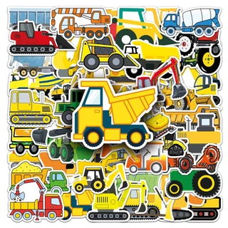 ตลก 50 ชิ้นการ์ตูนวิศวกรรมยานพาหนะสติกเกอร์กันน้ํา DIY สําหรับโทรศัพท์แล็ปท็อปรถสติกเกอร์ Creative Home Decal