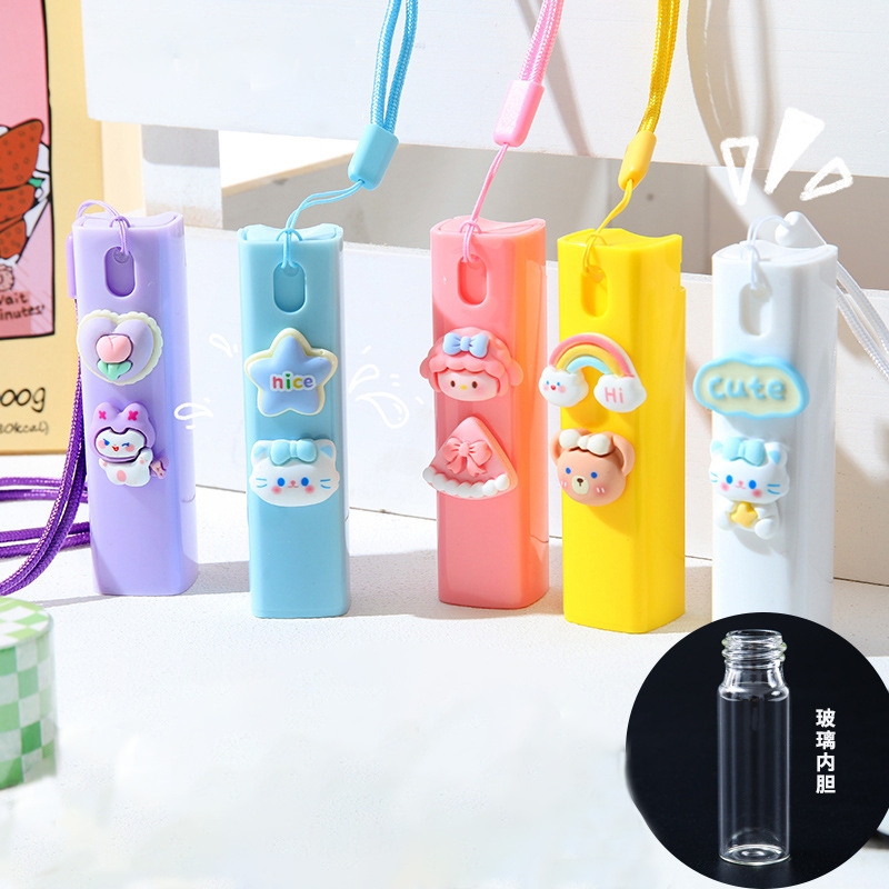 10ml น่ารัก การ์ตูนแอลกอฮอล์สเปรย์ขวดยาฆ่าเชื้อขวดเปล่าแบบพกพาขนาดเล็กขวด น้ําแต่งหน้าแบบพกพากลางแจ้ง