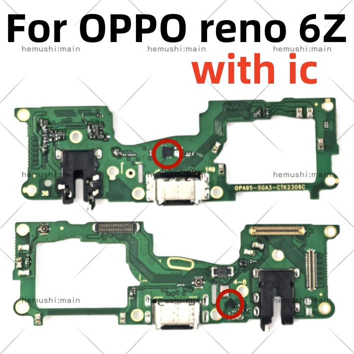 Usb ชาร์จพอร์ตสําหรับ OPPO Reno 6Z 5G เมนบอร์ด flex พอร์ต USB ริบบิ้น flex สายโทรศัพท์หางปลั๊กข้อมูล