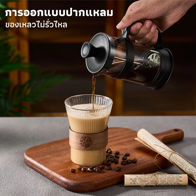 GIANXI🔥การจัดส่งที่รวดเร็ว🔥หม้อ แก้วชงชา ถ้วยกาแฟ แก้วกาแฟ เครื่องชงชา ที่ชงชา กาน้ําชา นม โฟม แบบกด สไตล์ฝรั่งเศส กาต้มน้ำแก้ว french กากาแฟสด 350/600/800/ 1000 มล thumbnail 4