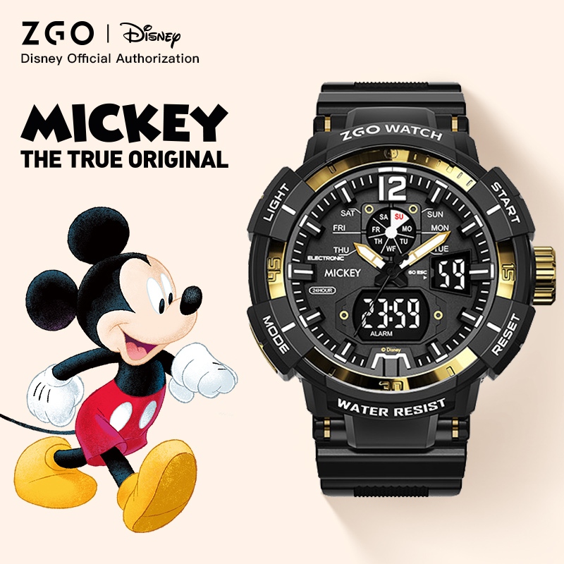 ZGO x Disney ของแท้ นาฬิกาข้อมือแฟชั่น กันน้ํา ลายมิกกี้ มินนี่เมาส์ สําหรับเด็กผู้ชาย ผู้หญิง 504
