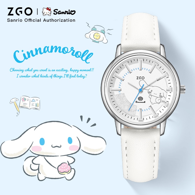 ZGO x Hello Kitty นาฬิกาข้อมือควอทซ์ ลายสุนัข Cinnamon สําหรับนักเรียนหญิง 2179