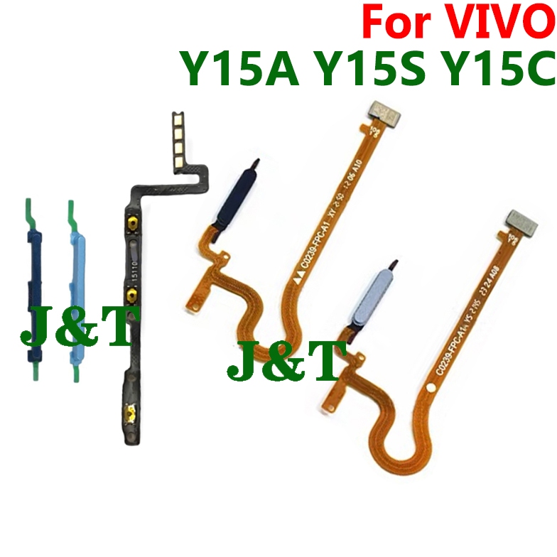 สําหรับ VIVO Y15A Y15S Y15C เครื่องสแกนลายนิ้วมือ Volume Power Home Switch On Off ปุ่ม Flex Cable