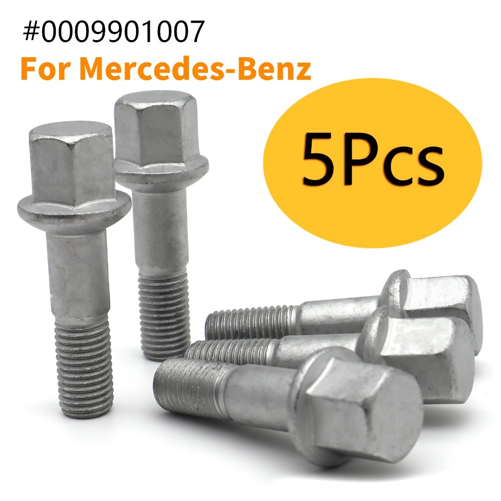 5pcs เงินเหล็กสลักเกลียวล้อรถถั่ว M12 X 1.5 สําหรับ Mercedes-Benz A208 A209 C208 C209 W124 W210 A124