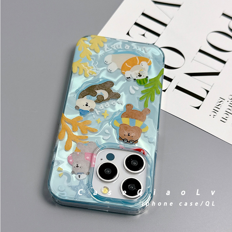 Huiwanju capybara ใช้กับเคสมือถือ iPhone15 iPhone15promax ใหม่ 14Pro ความรู้สึกขั้นสูง 13 เคสป้องกัน 12 ซิลิโคนนุ่ม 11 รวมทุกอย่างป้องกันการตกน่ารัก ins
