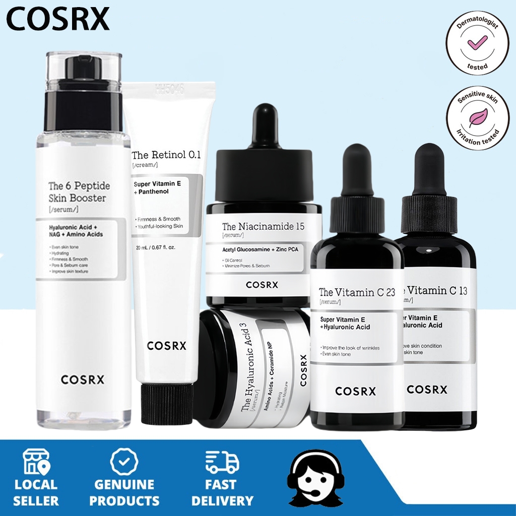 Cosrx 6 Peptide Skin Booster Serum 150ml+COSRX The Niacinamide 15 Serum 20ml+ Vitamin C 23/13 Serum 20g +The Retinol Cream 0.1 20ml