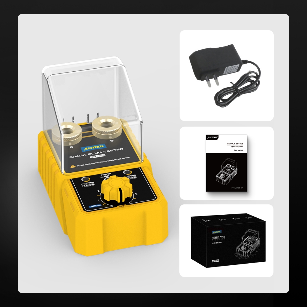 Autool SPT105 เครื่องทดสอบหัวเทียนรถยนต์เครื่องทดสอบจุดระเบิด 110V 220V พร้อมเครื่องตรวจจับสองรูที่ปรับได้ ปลั๊กจุดระเบิด เครื่องวิเคราะห์ - รูปที่ 7
