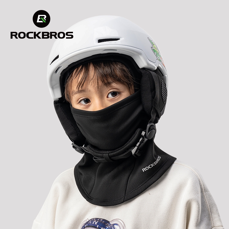 【TH Delivery】Rockbros เด็ก Face Mask ขนแกะ Warm Windproof Breathable Face Cover สําหรับขี่จักรยานเล่นสกีเดินป่ายืดหยุ่นเด็กหมวกฤดูใบไม้ร่วงฤดูหนาว