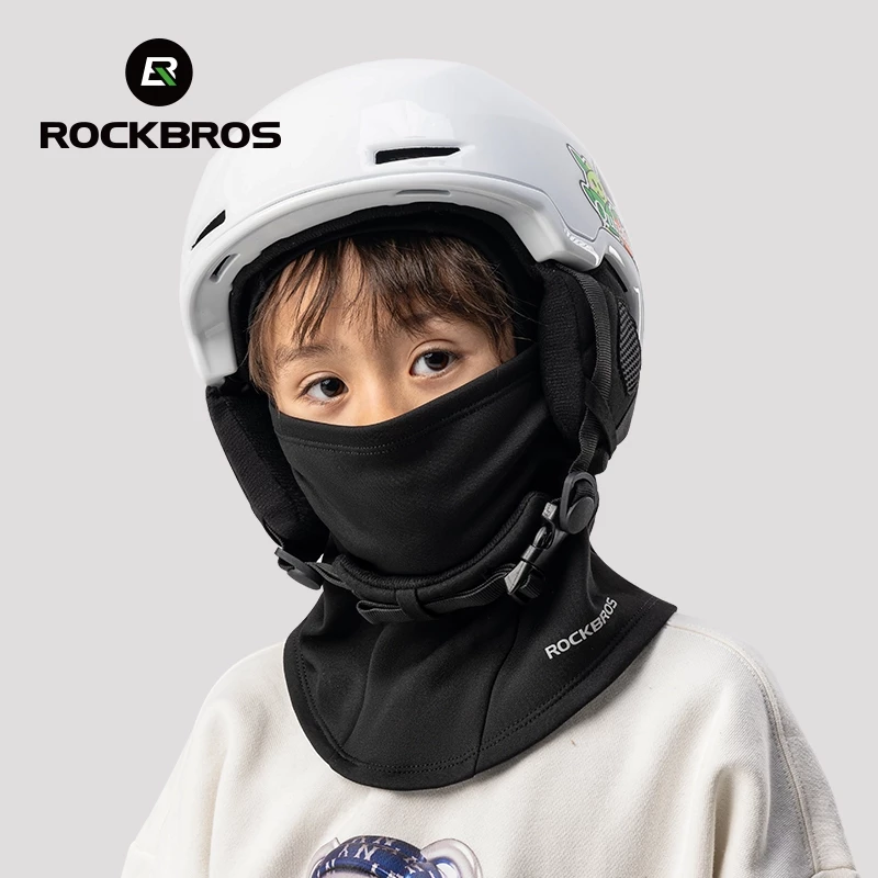 【TH Delivery】Rockbros เด็ก Face Mask ขนแกะ Warm Windproof Breathable Face Cover สําหรับขี่จักรยานเล่นสกีเดินป่ายืดหยุ่นเด็กหมวกฤดูใบไม้ร่วงฤดูหนาว