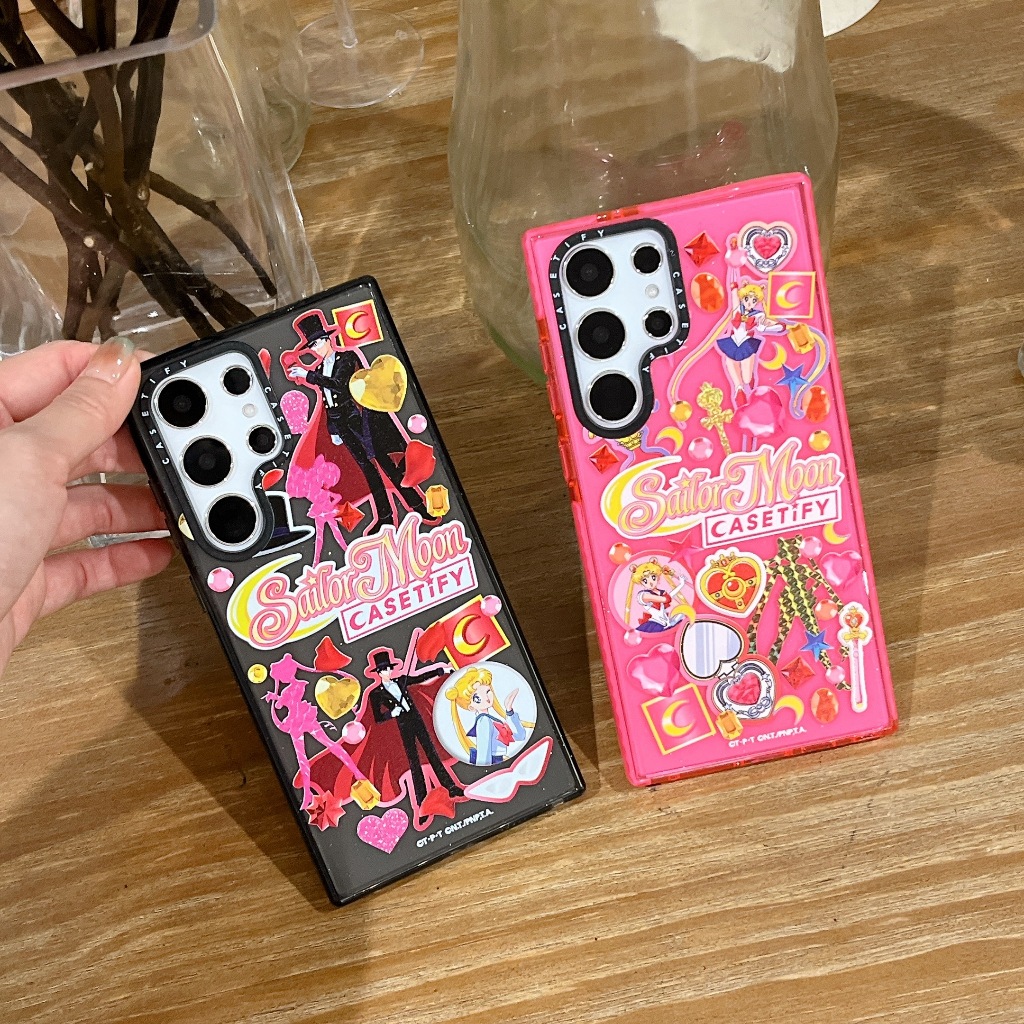 แอนิเมชั่นญี่ปุ่น เซเลอร์มูน CaseTify เคส Samsung Galaxy S24 Ultra S23 Ultra S24 + S22 Ultra Case ใหม่ สีลูกกวาด ป้องกันการตก TPU ซิลิโคน อ่อนนุ่ม เคสโทรศัพท์มือถือซัมซุง