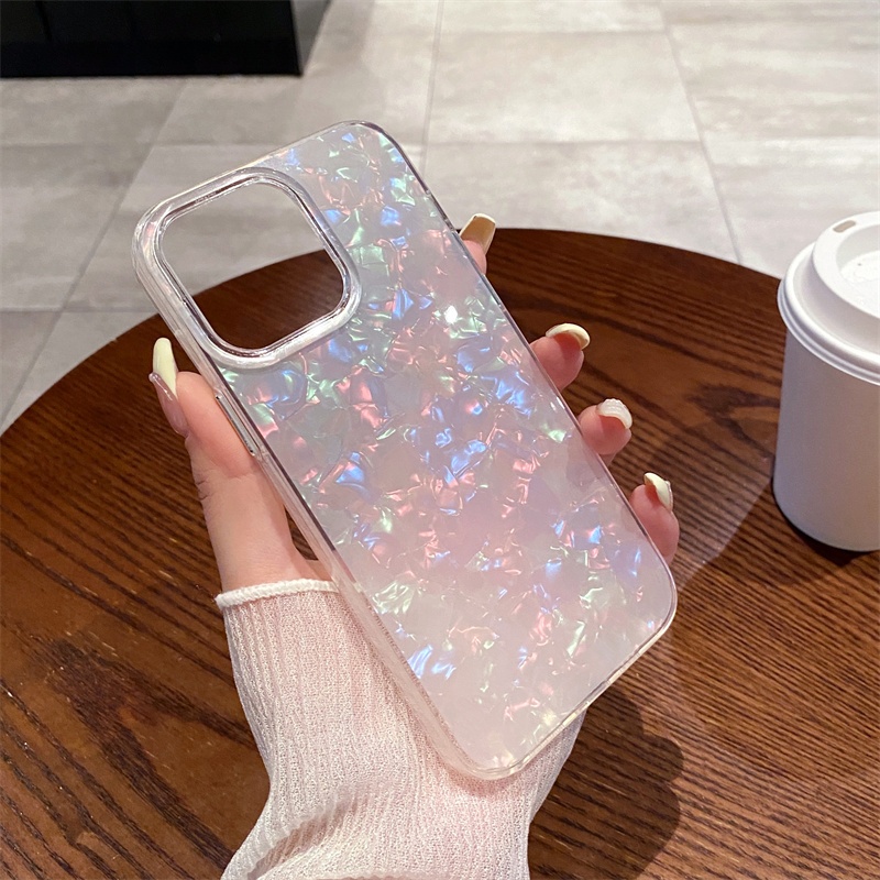 เคสโทรศัพท์มือถืออะคริลิคแข็ง แบบนิ่ม ลายหินอ่อน กันกระแทก สําหรับ IPhone 11 12 13 14 15 16 Pro Max