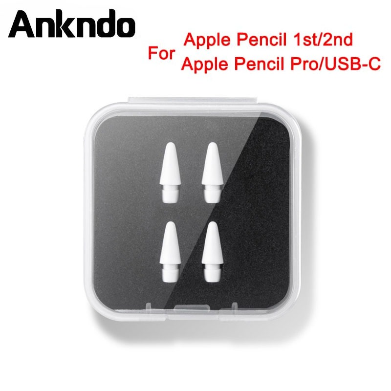 Ankndo หัวปากกาสไตลัส แบบเปลี่ยน พร้อมกล่อง สําหรับ A-pple Pencil 1st /2nd Generation/ Pencil Pro