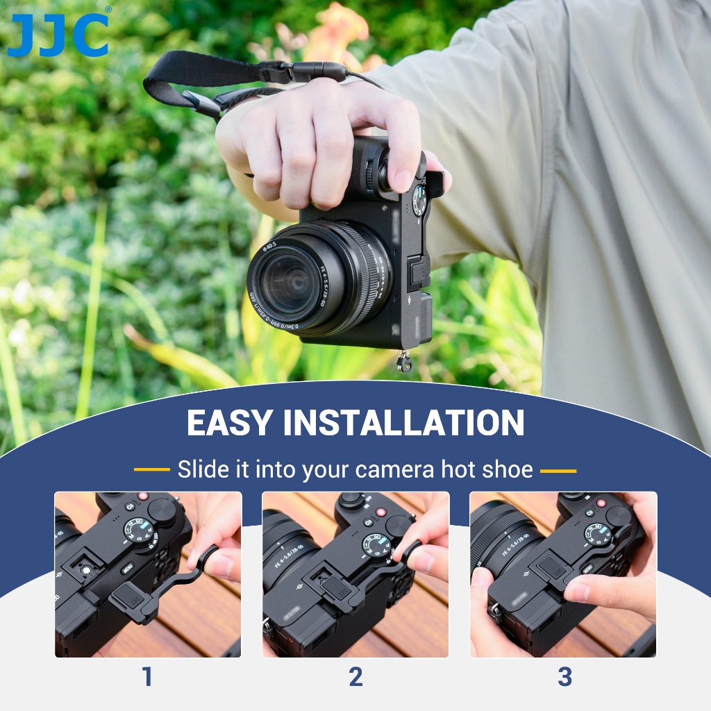 JJC TA-A6700 กล้องโลหะ Thumb Grip สําหรับ Sony A6700 ที่จับนิ้วหัวแม่มือกล้อง อะลูมิเนียมอัลลอย อุปกรณ์เสริม สําหรับ