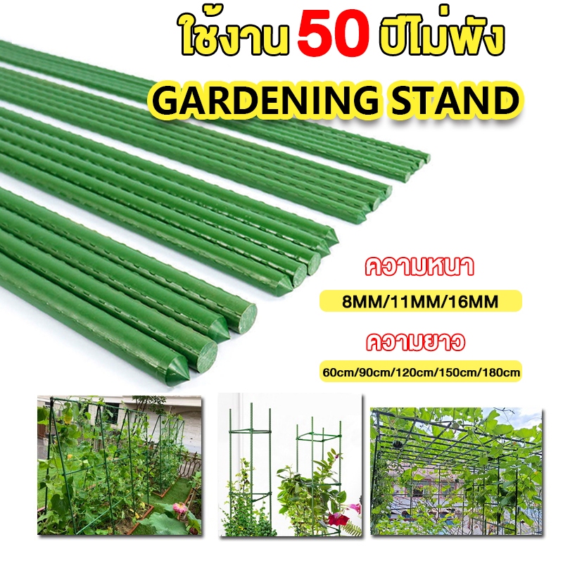 ไม้ค้ำต้นไม้ เสาค้ำต้นไม้ หลักเลื้อย เสาเลื้อย ค้ำยันต้น ยาว60.90.120.150.180ซม.หนา8.11.16มม. ท่อเหล็กPE