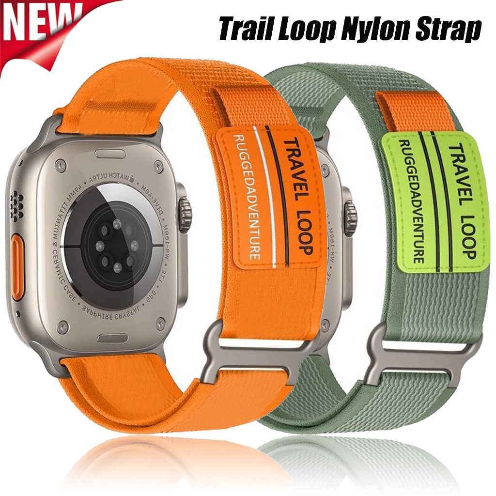 Trail loop correa สําหรับ iwatch band series 10 46 มม.44 มม.45 มม.Ultra1/2 49 มม.40 มม.42 มม.41 มม.44 มม.สร้อยข้อมือไนลอน iwatch series 10 9 se 8 7 6 5 4 สาย
