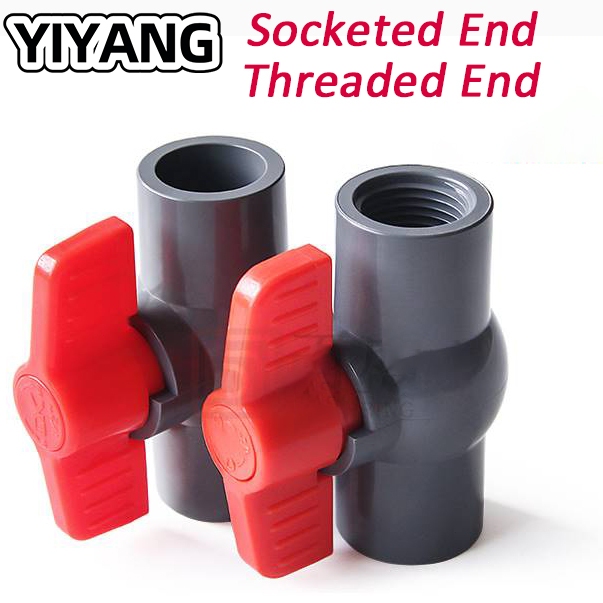 YIYANG บอลวาล์วหยุด PVC พร้อมปลายจมหรือปลายเกลียว / Stopcock