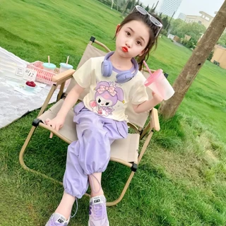 SweetKids พร้อมส่งจากกทม🌸ชุดเซ็ทแฟชั่นเด็กผู้หญิง🍓ชุดสูทแขนสั้นกางเกงขาสั้น งานสกรีนลายน่ารัก สไตล์เกาหลี ฤดูร้อน
