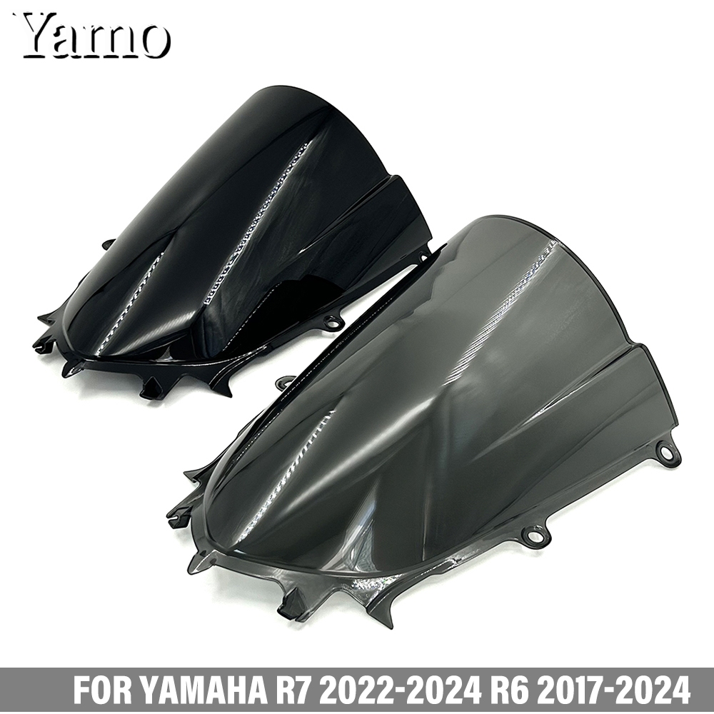 สําหรับyamaha R7 2022-2024 R6 2017-2024 กระจกรถจักรยานยนต์R6 R7 พร้อมกระจกสูงแฟริ่งกระจกหน้ารถ