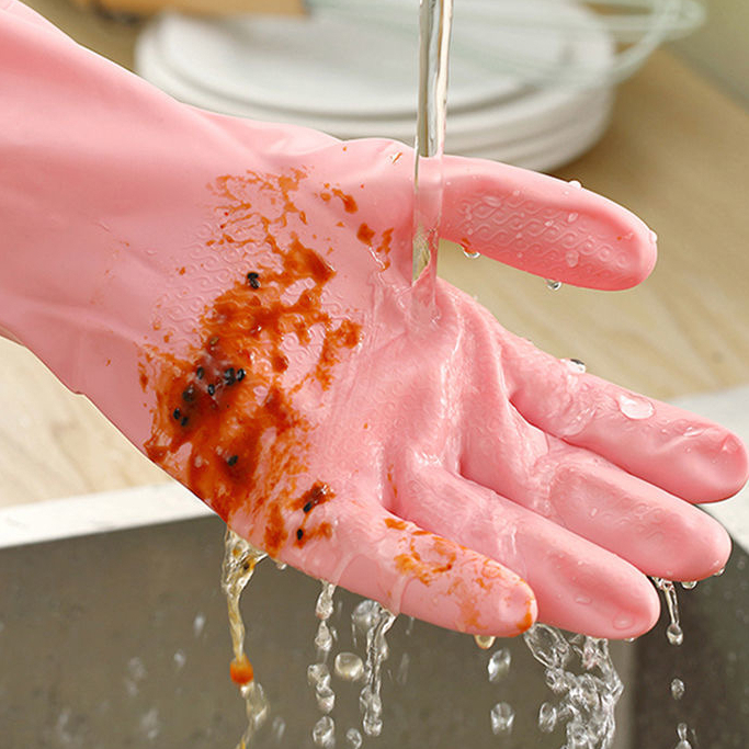 ถุงมือล้างจานยาว สไตล์ญี่ปุ่น แบบหนา กันน้ำ ขนาด 50 ซม. มีให้เลือก 3 สี - รูปที่ 5