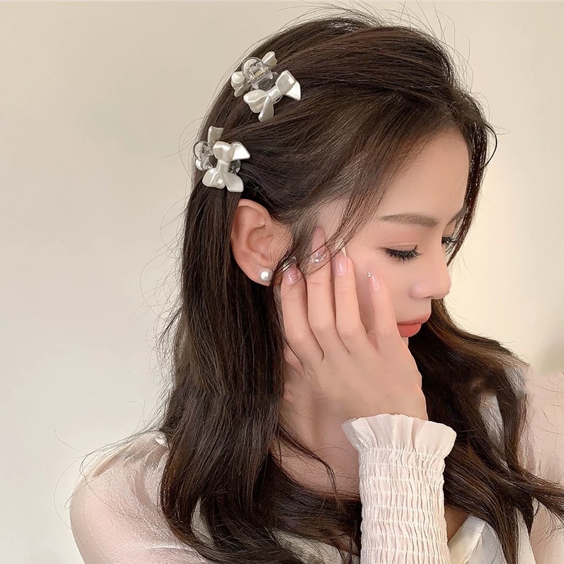 แฟชั่นเกาหลีมินิกิ๊บติดผมโบว์สีขาวหญิงน่ารักของขวัญวันเกิดนักเรียน