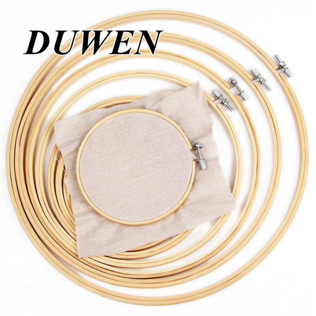 DUWEN ห่วงเย็บปักถักร้อย สะดึงไม้ไผ่ ห่วงปักไม้ ห่วงปักครอสติส