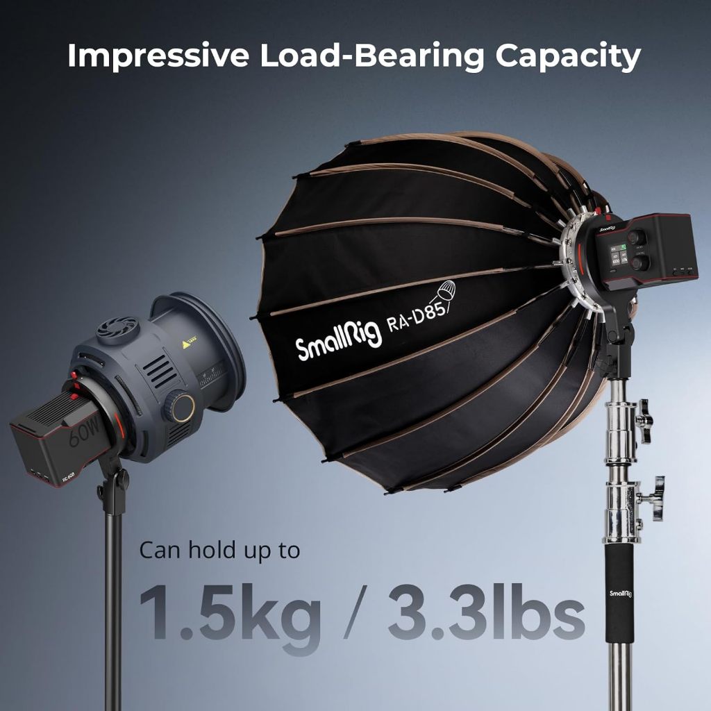 Smallrig Bowens Mount Adapter สําหรับ RC 60b , รองรับ 1.5 กก., เข้ากันได้กับอุปกรณ์เสริม Bowens Mount, 360° แนวนอน 180° การปรับแนวตั้ง 4476