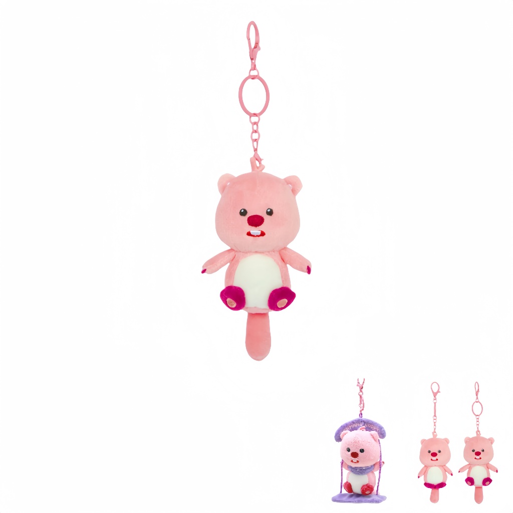 Zanmang Loopy ตุ๊กตาพวงกุญแจจี้ Beaver ตุ๊กตานุ่มน่ารัก Plushie ของขวัญวันเกิด