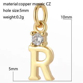 สแตนเลส AZ 26 ตัวอักษรจี้ชื่อเริ่มต้น Gold สี Charms DIY ต่างหูสร้อยคอ DIY Charms เครื่องประดับทํา