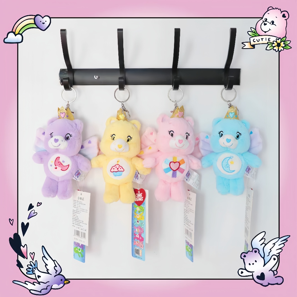 Care Bears Angel Series พวงกุญแจตุ๊กตาจี้คอลเลกชันตุ๊กตาสัตว์น่ารัก Plushie ของขวัญวันเกิดเด็ก