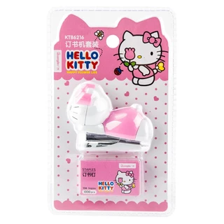 Hello kitty ชุดเย็บกระดาษน่ารักนักเรียน Mini Stapler Binding Machine Test Paper Binding Kawaii การ์ตูนการเรียนรู้เครื่องเขียน Back to School