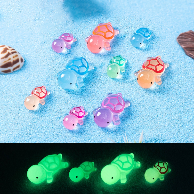 Glow-in-the-dark เต่ารองเท้า Charm DIY เรืองแสงสัตว์น่ารักเรซิ่นอุปกรณ์เสริม DIY เคสโทรศัพท์รองเท้าตกแต่งหัวเข็มขัด