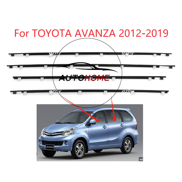 Weatherstrip หน้าต่างซีลสําหรับ toyota avanza 2012 2013 2014 2015 2016 2017 2018 2019 2020 รถหน้าต่าง Moulding Trim ซีลประตูด้านนอก Moulding