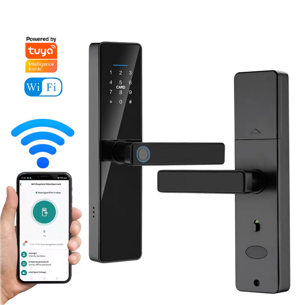 Tuya digital electronic lock with fingerprint key smart door lock