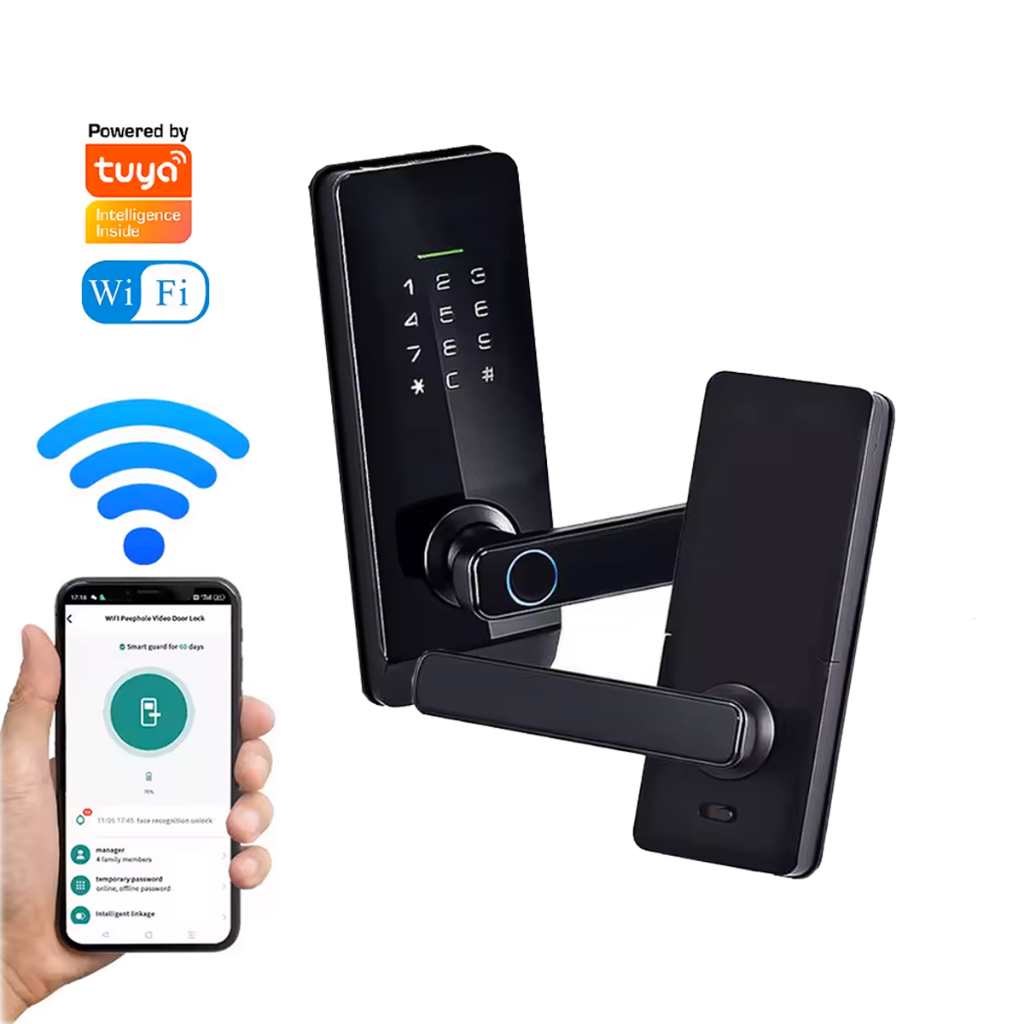 Tuya fingerprint electronic lock with digital key smart door lock