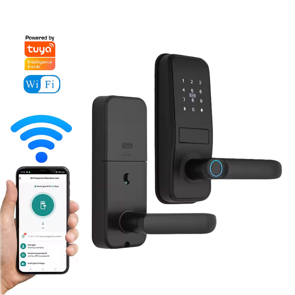 Tuya digital smart lock with key fingerprint electronic door lock