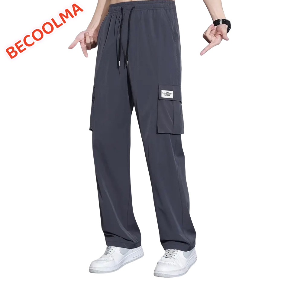 BeCoolMan🍃กางเกงคาร์โก้ผู้ชาย ❗️กางเกงคาร์โก้ลําลอง ทรงหลวม แต่งกระเป๋าหลายช่อง แฟชั่นสําหรับผู้ชาย ขาแบบไหนก็สามารถขับรถได้