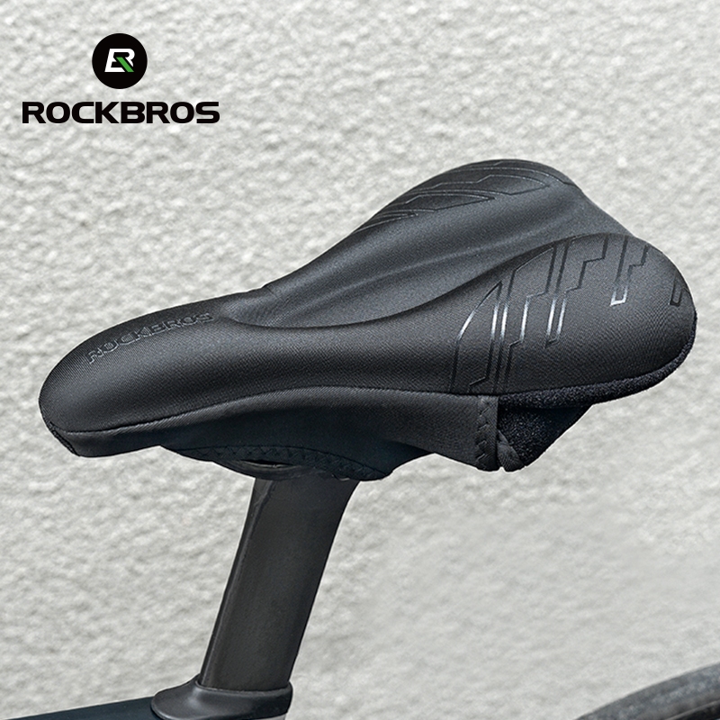ROCKBROS เบาะรองนั่งซิลิโคน สะท้อนกลับ โช้คอัพอานปก หนาและกว้าง สําหรับเสือภูเขา/ทางหลวง อุปกรณ์จักรยาน