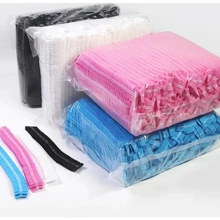 หมวกคลุมผม หมวกตัวหนอน (แพค 50/100 ชิ้น) ขนาด​19​นิ้ว 4 สี วัสดุใยสังเคราะห์