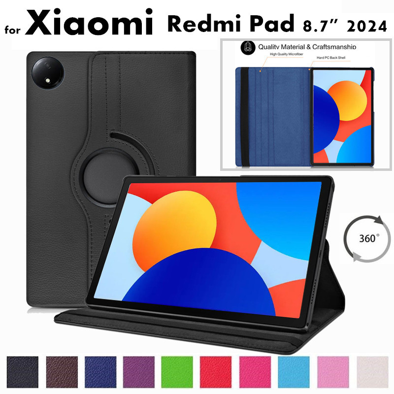 for Xiaomi Redmi Pad Se 8.7 Inch 2024 Case Tablet 360 Rotating Leather Case for Redmi Pad Se 4G 8.7" with Stand Flip Case