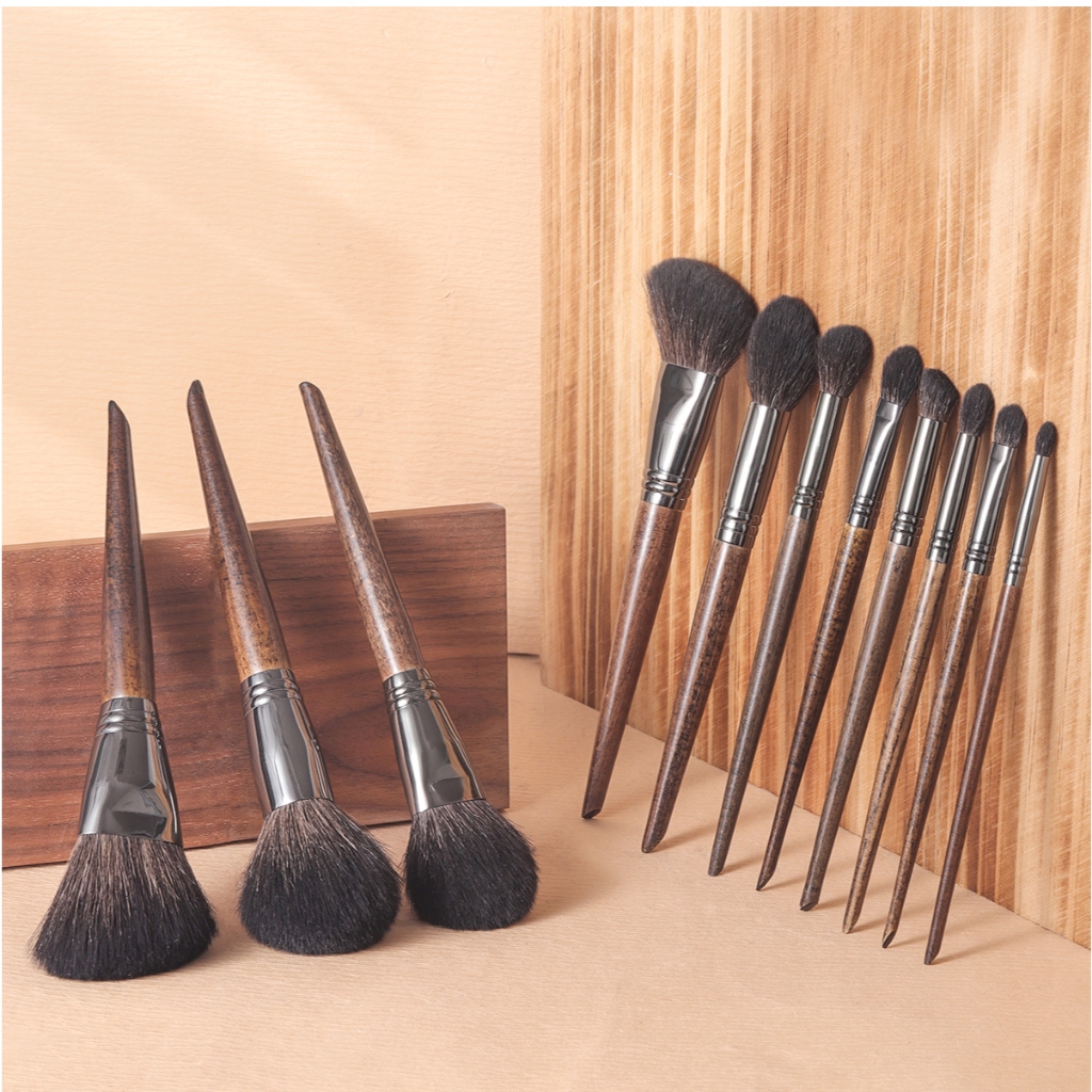 【OVW】11pcs แพะแปรงแต่งหน้าชุดแปรงปัดแก้ม XQ123457810111219 + ZW