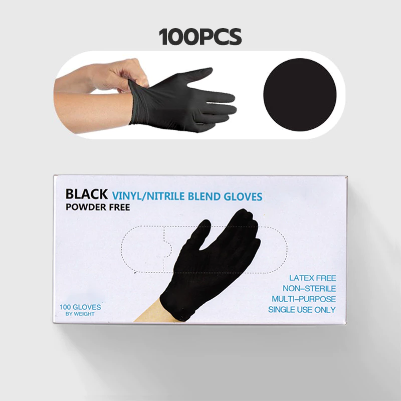 ถุงมือไนไตร ไม่มีแป้ง 100 ชิ้น/กล่อง อเนกประสงค์ สัมผัสอาหารได้ มี 3สีให้เลือก Food Grade Nitrile Glove